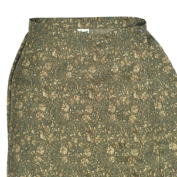 Penman's Women's Vtg Olive Green Floral Skirt - Picture 2 of 9